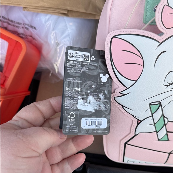 Loungefly Disney The Aristocats  Marie Milk Carton Mini Backpack - Picture 4 of 7